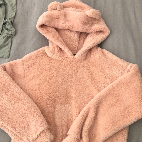 SHEIN NWOT Blush pink fluffy sweatshirt sz XS New w/o tags - Picture 2 of 5